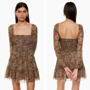 Aritzia - Wilfred - Tempest Dress - Sandy Bge/Spc Burgundy